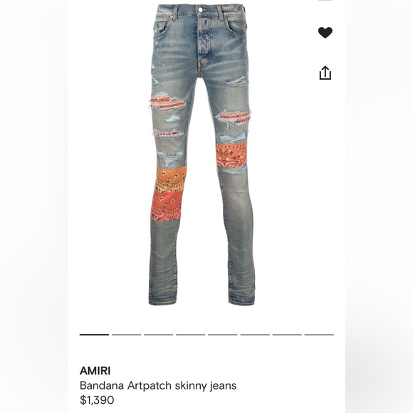 Amiri Artpatch Bandana Jeans - Picture 4 of 7